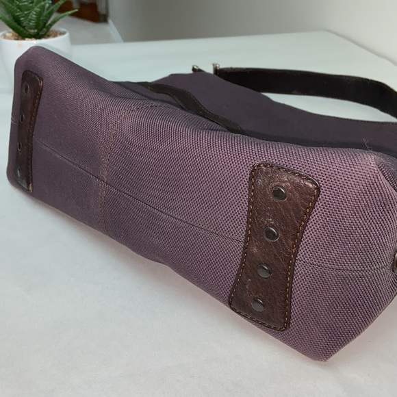 Tod’s leather and fabric purse bag - pockets and chrome hardware “T” - Picture 10 of 13